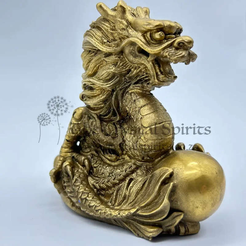 Solid Brass Dragon With Pearl
