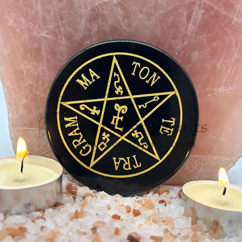 Solomons Seal Engraved In Black Agate