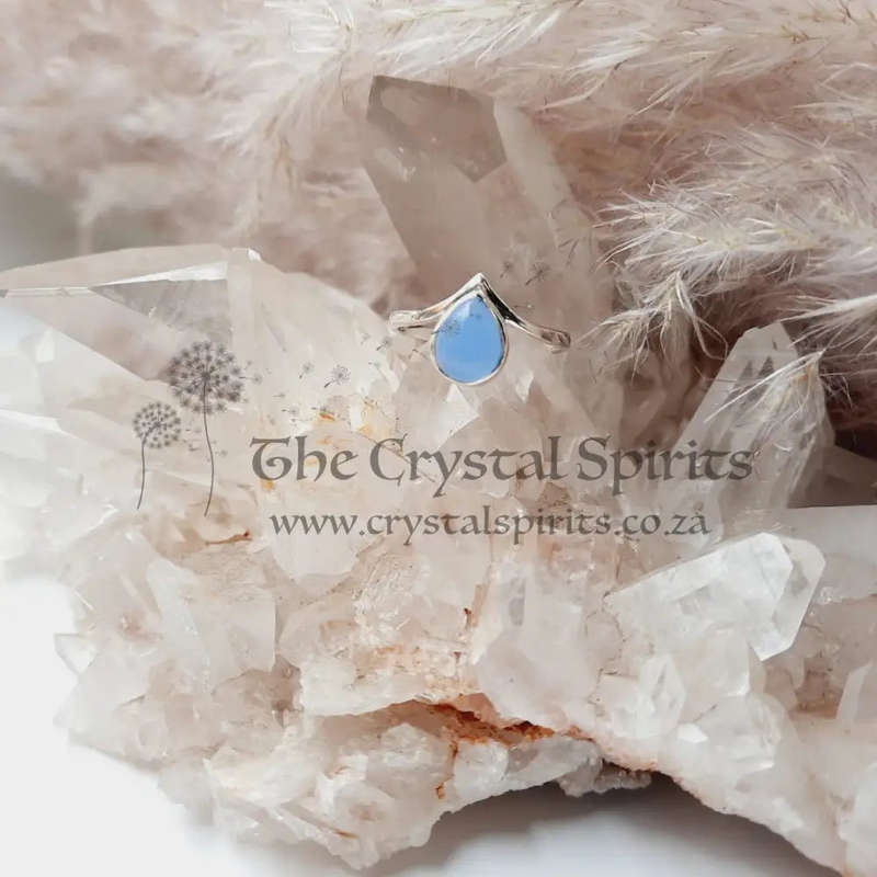 Sterling Silver Blue Onyx Crystal Ring
