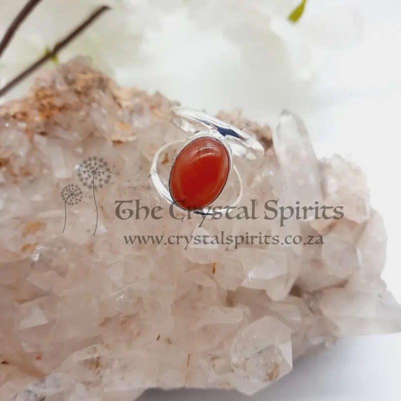 Sterling Silver Carnelian Crystal Ring