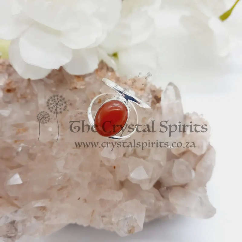 Sterling Silver Carnelian Crystal Ring