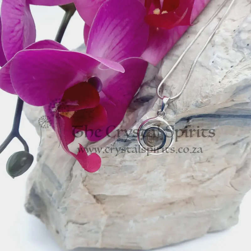 Sterling Silver Curly Faceted Smoky Quartz Crystal Pendant