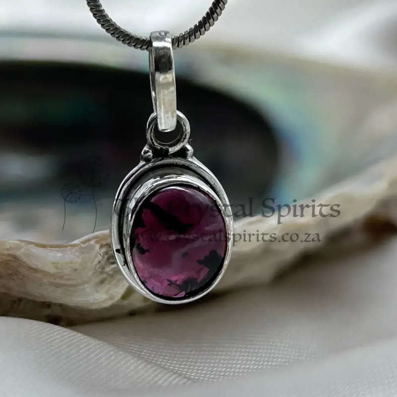 Sterling Silver Garnet Crystal Pendant