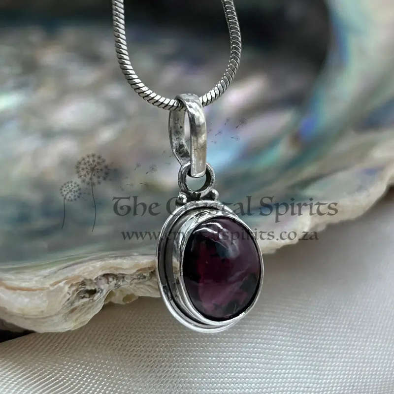 Sterling Silver Garnet Crystal Pendant