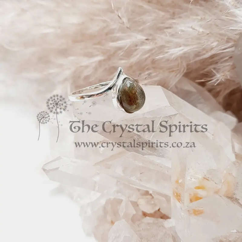 Sterling Silver Labradorite Crystal Ring
