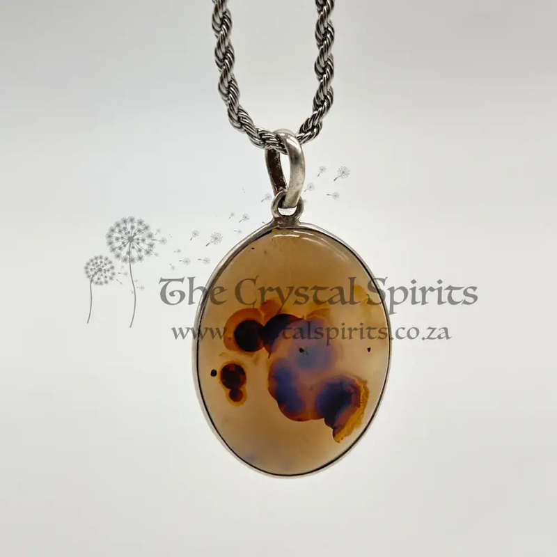 Sterling Silver Montana Agate Crystal Pendant