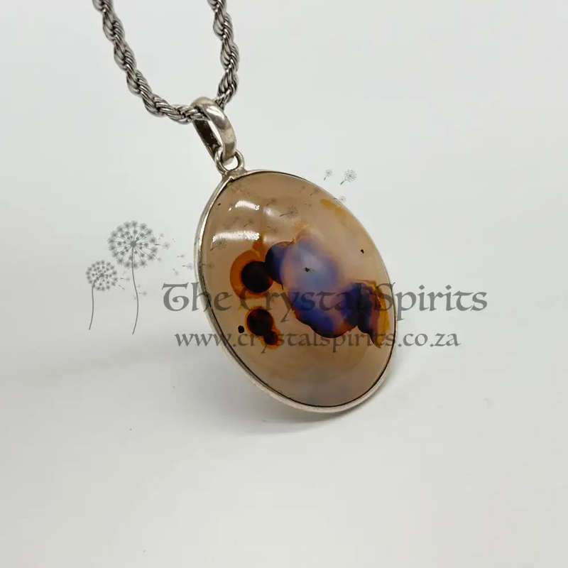 Sterling Silver Montana Agate Crystal Pendant