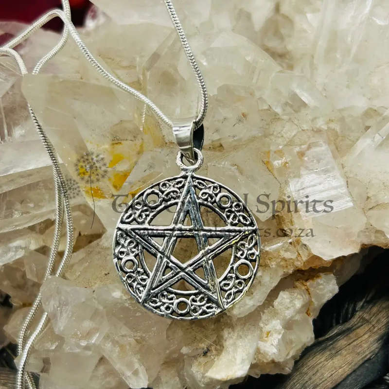 Sterling Silver Pentacle Pendant with Filigree Work