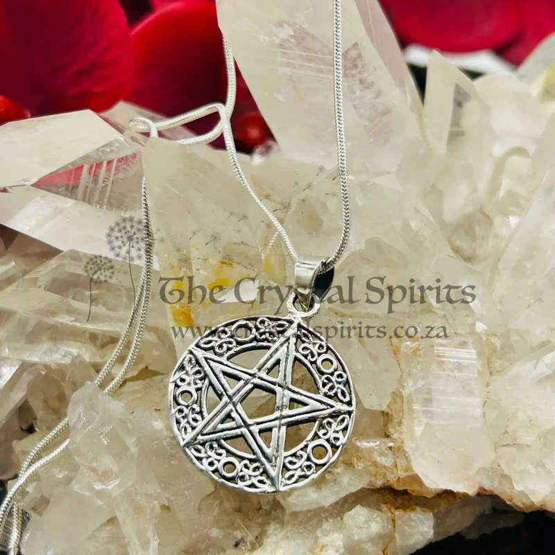 Sterling Silver Pentacle Pendant with Filigree Work