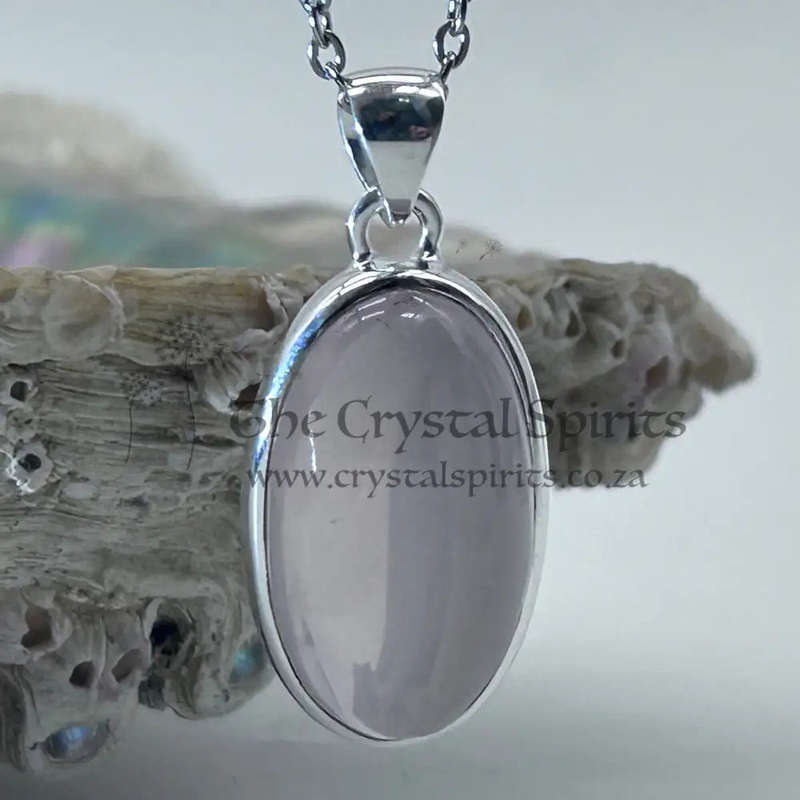 Sterling Silver Rose Quartz Crystal Pendant
