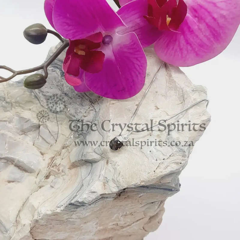 Sterling Silver Smoky Quartz Crystal Wired Pendant