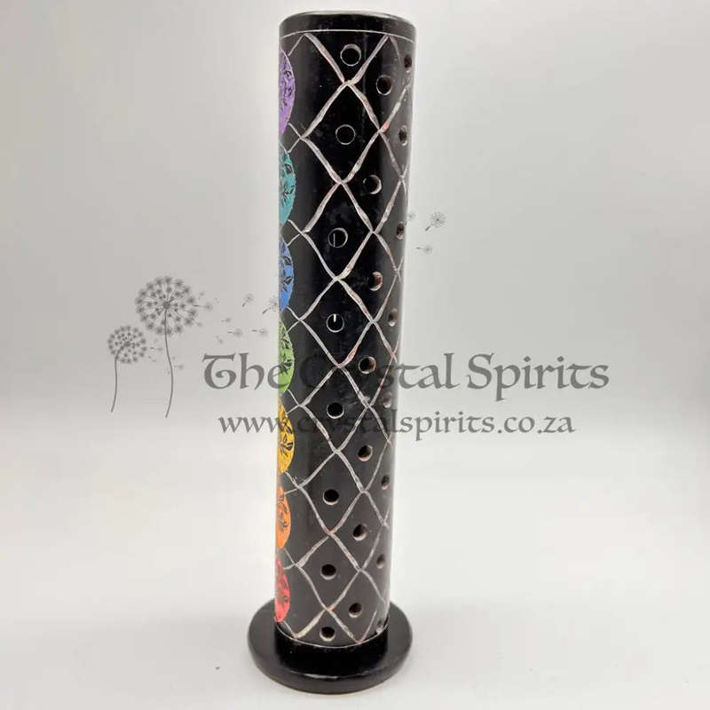 Stone 7 Chakra Tree of Life Soap Stone Incense Stick Holder