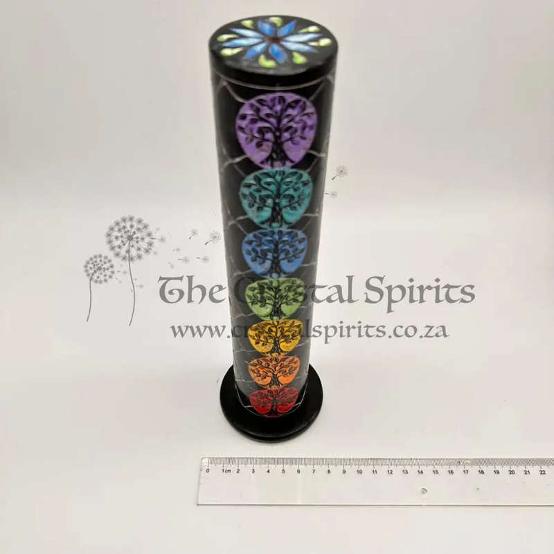 Stone 7 Chakra Tree of Life Soap Stone Incense Stick Holder