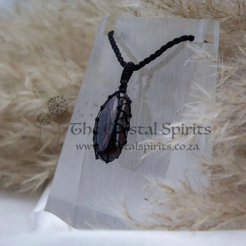 Sugilite Crystal Macramé Pendant