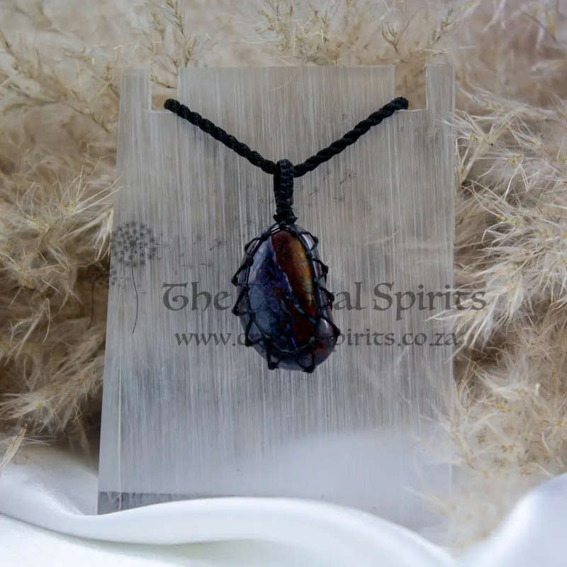 Sugilite Crystal Macramé Pendant