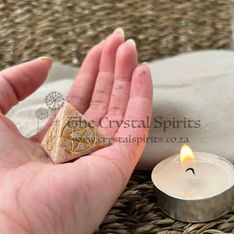 Sunstone Pentacle Pyramid (Small)