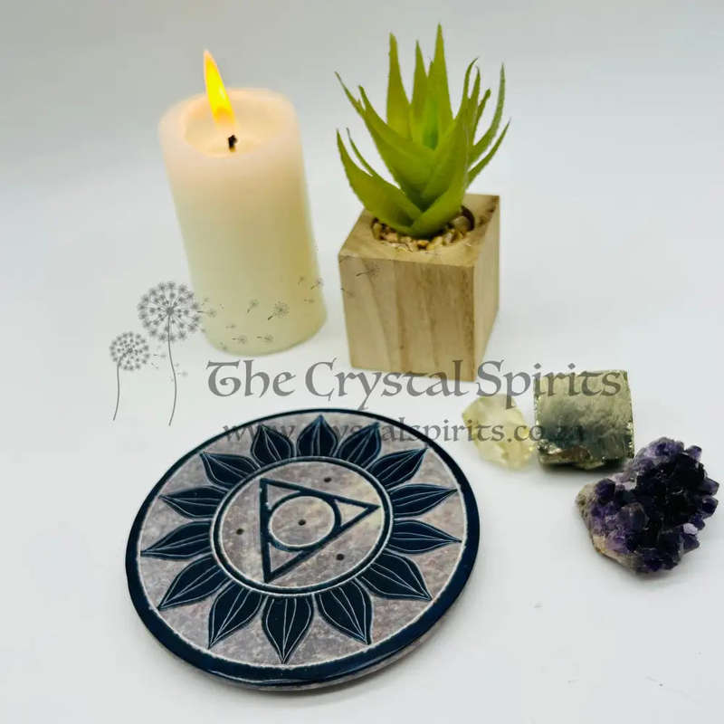 Throat Chakra Soapstone Incense Holder
