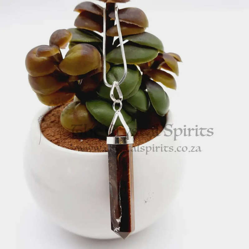 Tigers Eye Crystal Double Terminated Pendant