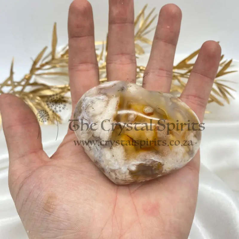 Tranquility Flower Agate Heart