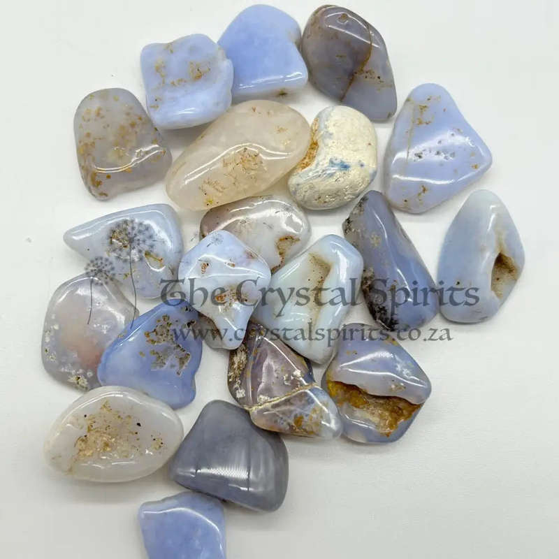 Tumbled Blue Chalcedony