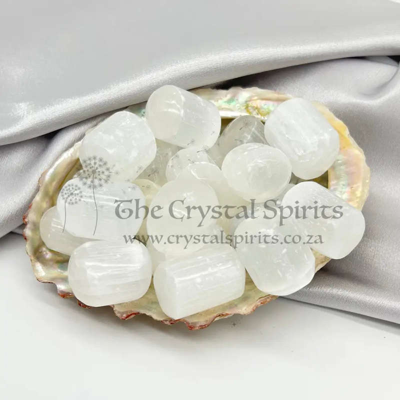Tumbled Selenite in Pill Shape
