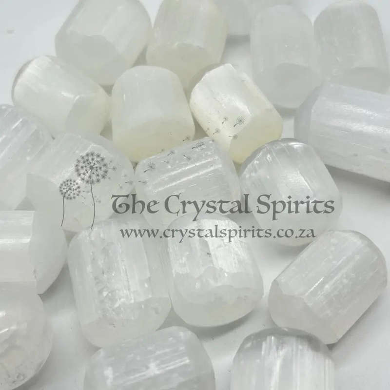Tumbled Selenite in Pill Shape