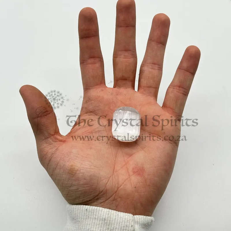 Tumbled Selenite in Pill Shape