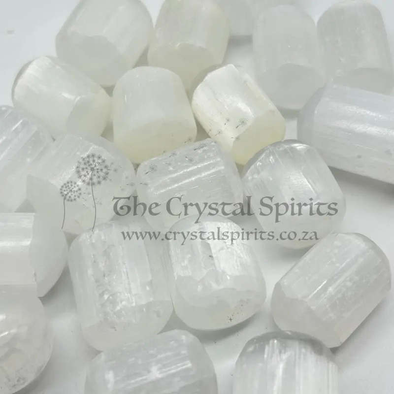 Tumbled Selenite in Pill Shape