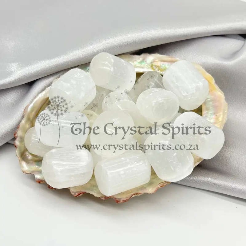 Tumbled Selenite in Pill Shape