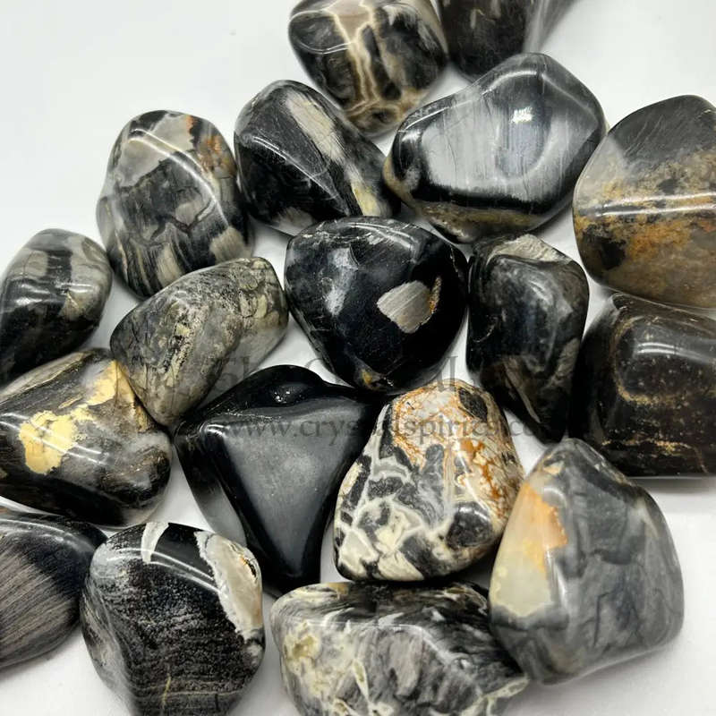 Tumbled Silver Leaf Jasper