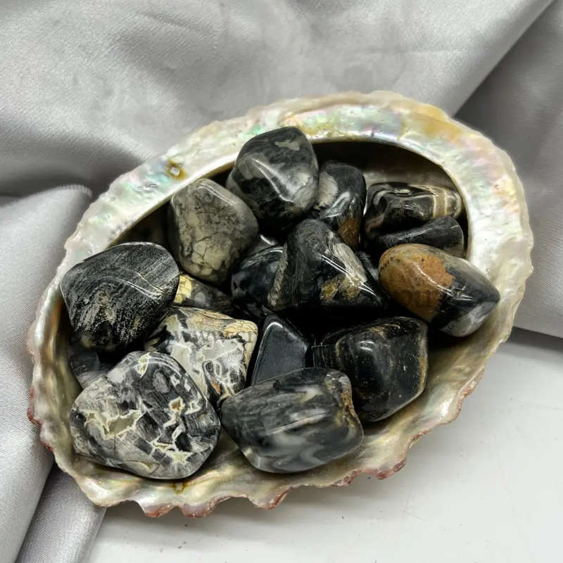Tumbled Silver Leaf Jasper