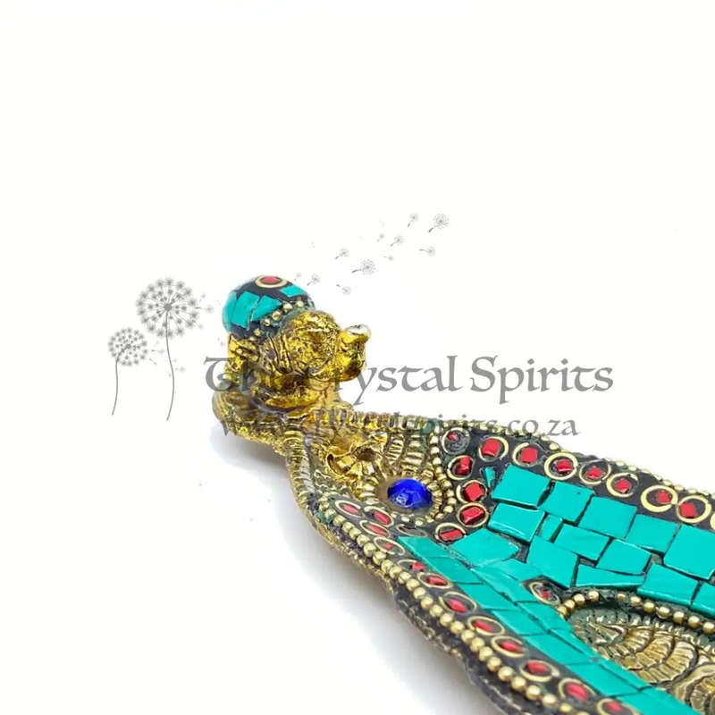 Turquoise Mosaic Elephant Incense Holder