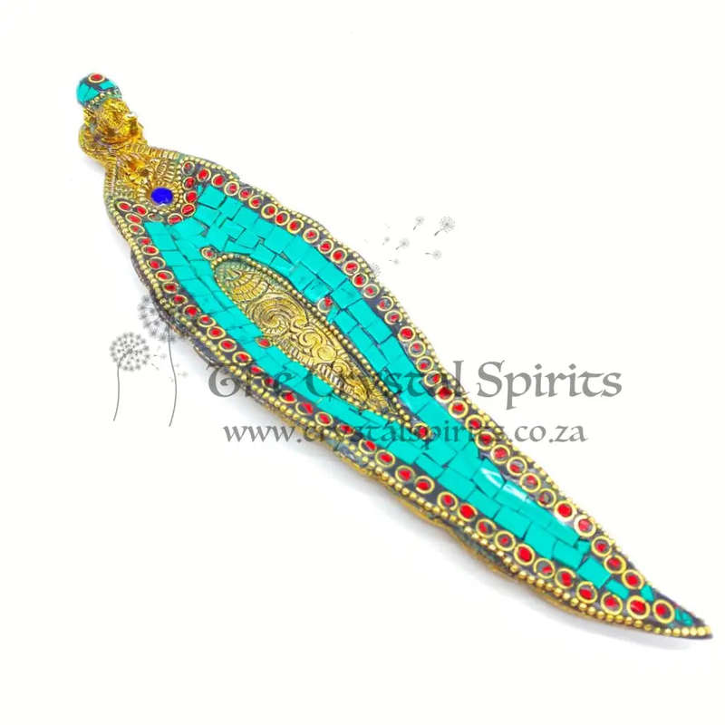 Turquoise Mosaic Elephant Incense Holder