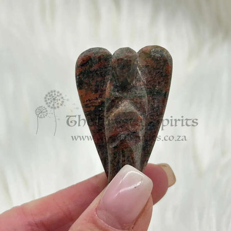 Unakite Carved Crystal Angel