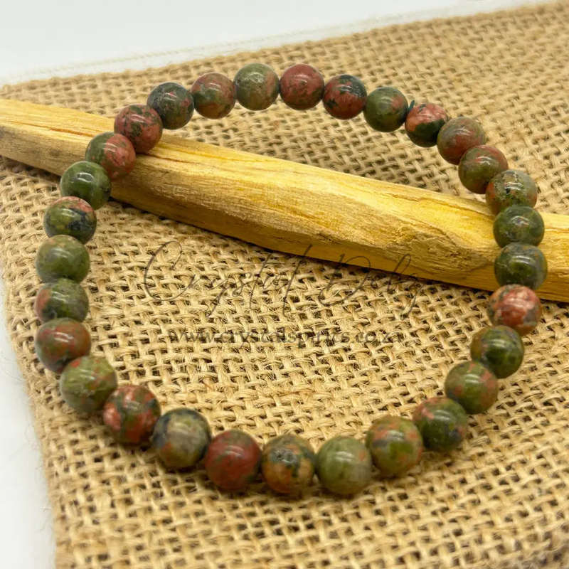 Unakite Gemstone Bracelet -6mm