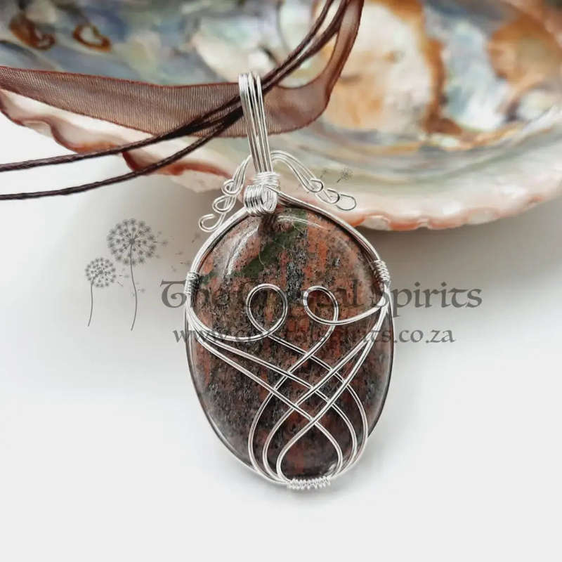 Unakite Vision Of Love Wire Wrap Crystal Pendants