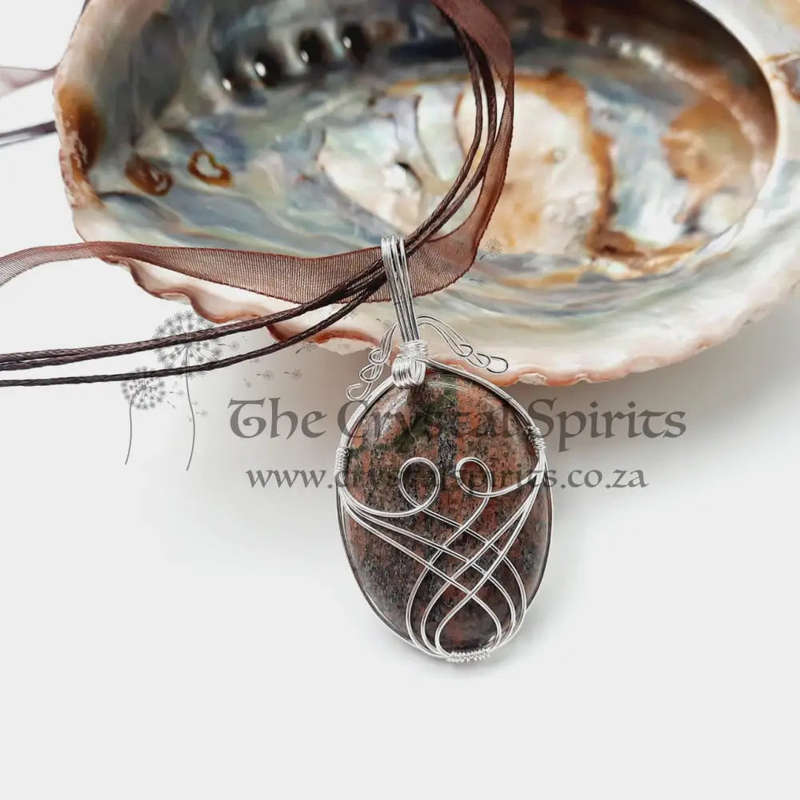 Unakite Vision Of Love Wire Wrap Crystal Pendants