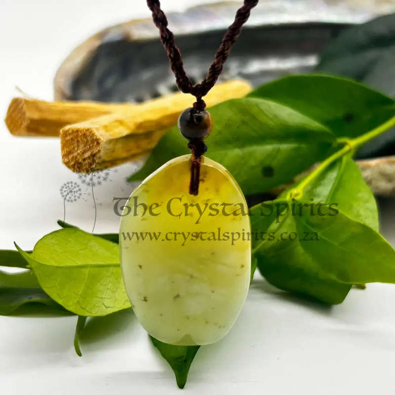 Variegated Green Jade Stone Pendant