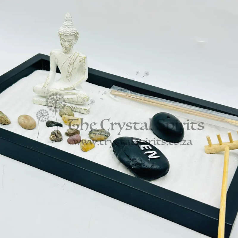 White Buddha Zen Garden With Incense