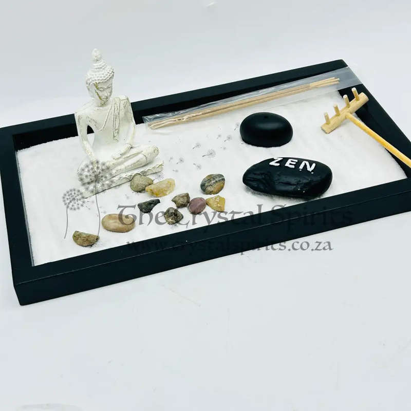 White Buddha Zen Garden With Incense