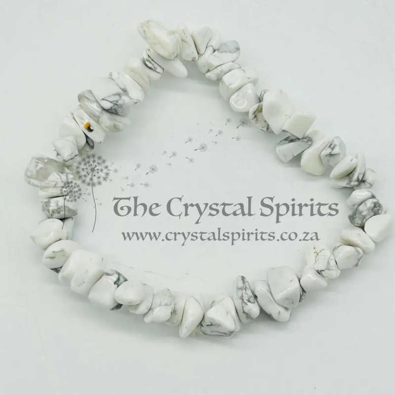 White Howlite Chip Gemstone Bracelet
