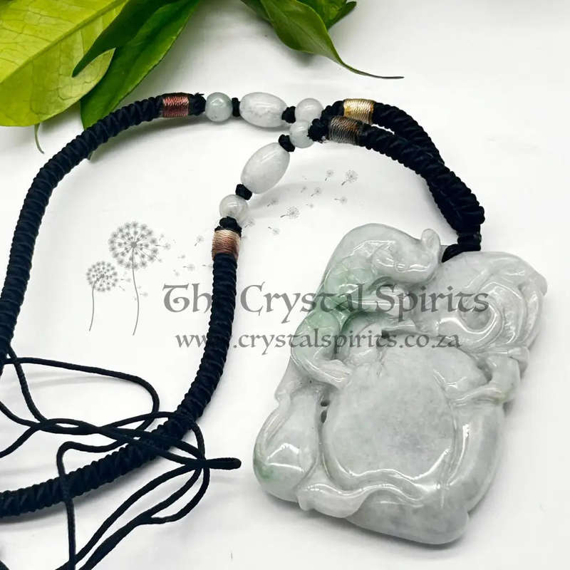 White Jade Bat And Auspicious Peach Pendant
