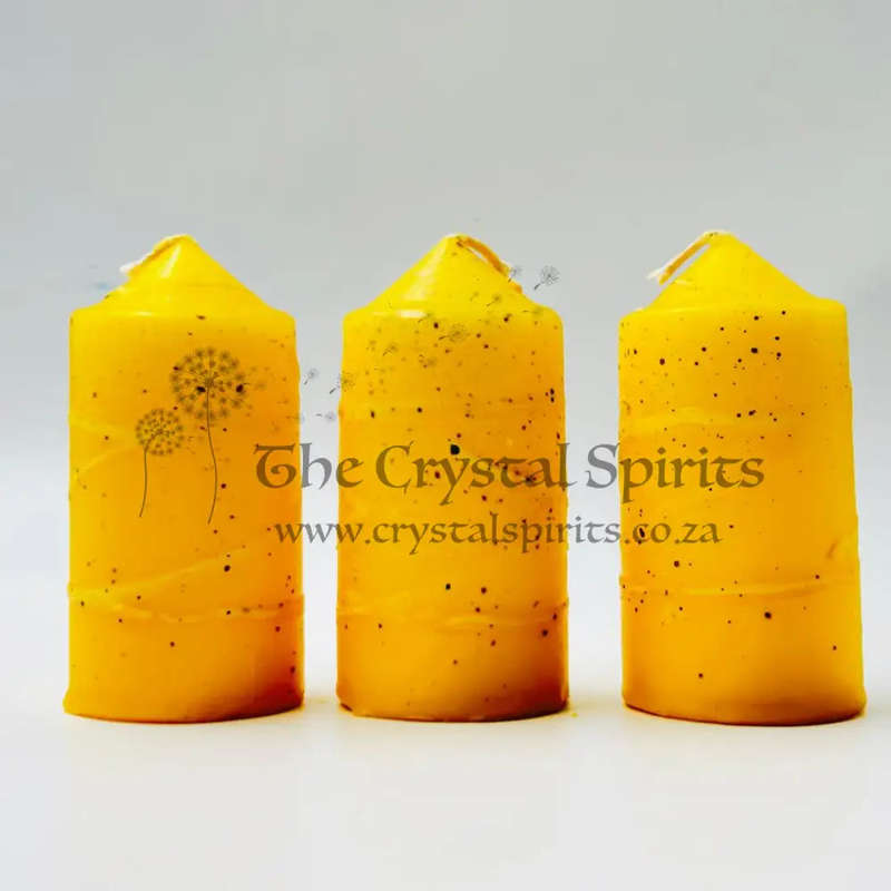 Yellow Speckled Large Altar Candle