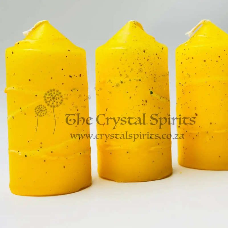 Yellow Speckled Large Altar Candle