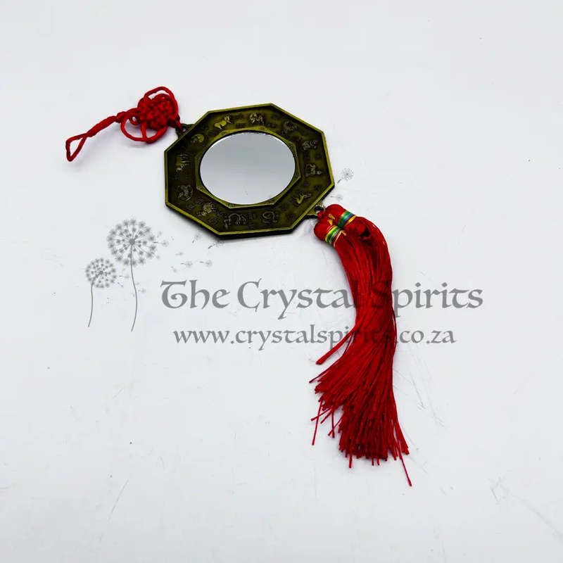 Ying Yang Bagua Mirror with Chinese Zodiacs and Auspicious Knot