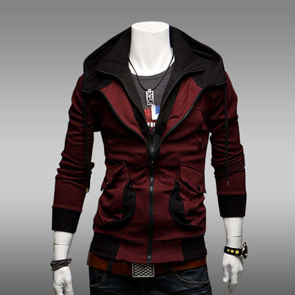 Men's Stylish Casual Red Coat - XXL