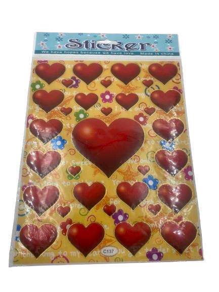 Valentine Heart Sticker Sheet