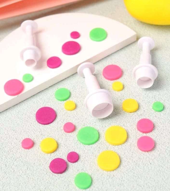 Tiny Round Fondant Plunger Cutter 3pc