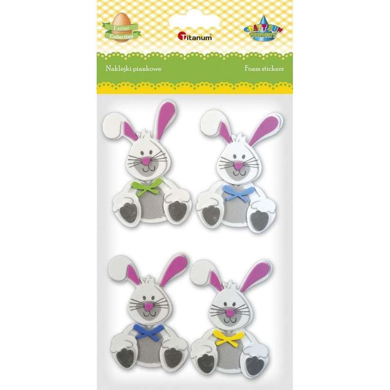 4pc Easter Bunny Foam Sticker
