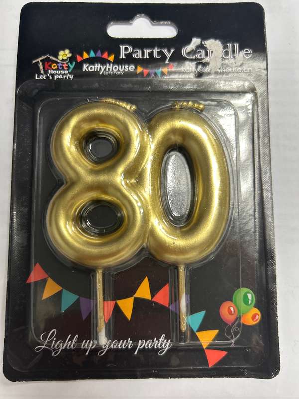 Number 80 Cake Candle